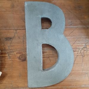 Anthropologie Distressed Metal Zinc Letter B